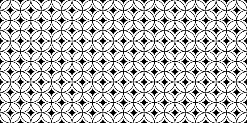 Dywan winylowy imitacja płytek czarno-białe kółka - TenStickers