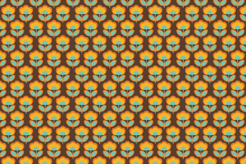 Dywan winylowy w kwiaty i rośliny vintage brązowy design - TenStickers