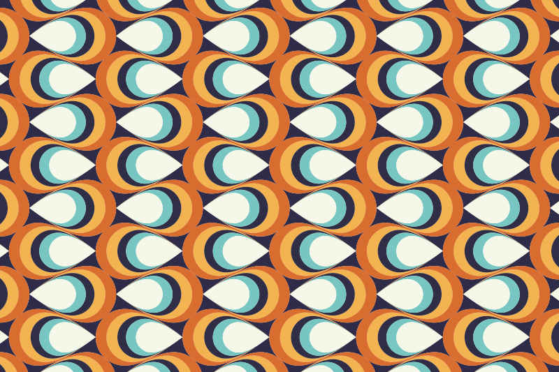 Dywan winylowy wzór geometryczny element retro wirowy - TenStickers