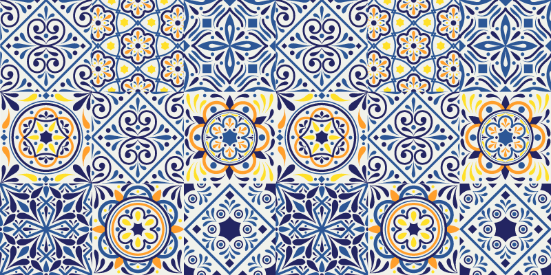 Płytki podłogowe w kuchni o różnym efekcie płytek - TenStickers