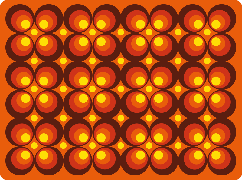 Dywan retro w żółte kółka z lat 70 - TenStickers