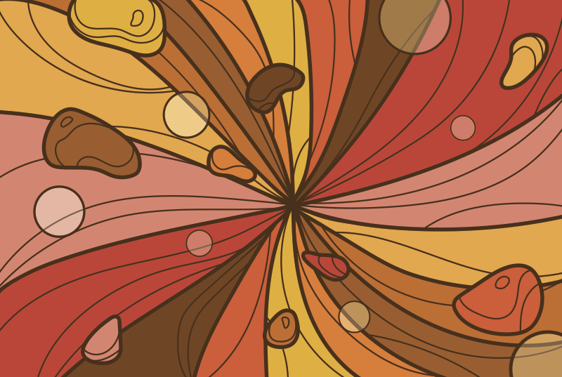 Dywan winylowy retro wirujący kwiat - TenStickers