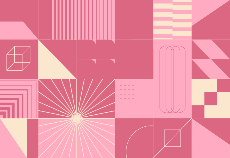 Nowoczesny dywan winylowy geometryczne różowe wzory - TenStickers