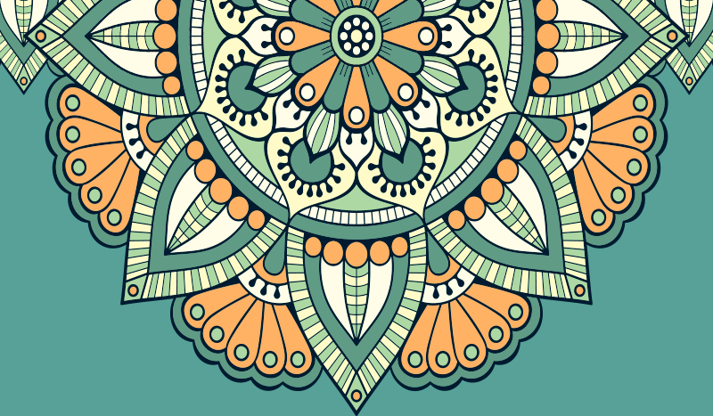 Dywan winylowy z mandalą pół motyw kwiatowy - TenStickers