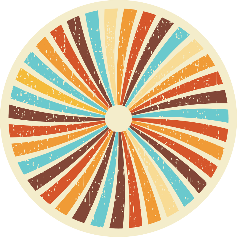 Dywan winylowy retro w retro promienistym wzorze - TenStickers