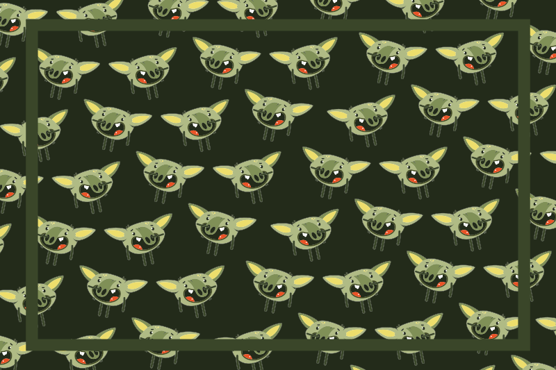 Dywan winylowy dla dziecka zielone twarze potworów - TenStickers