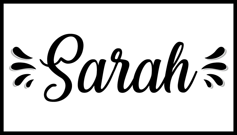 Dywan winylowy do salonu czarno-białe imię - TenStickers