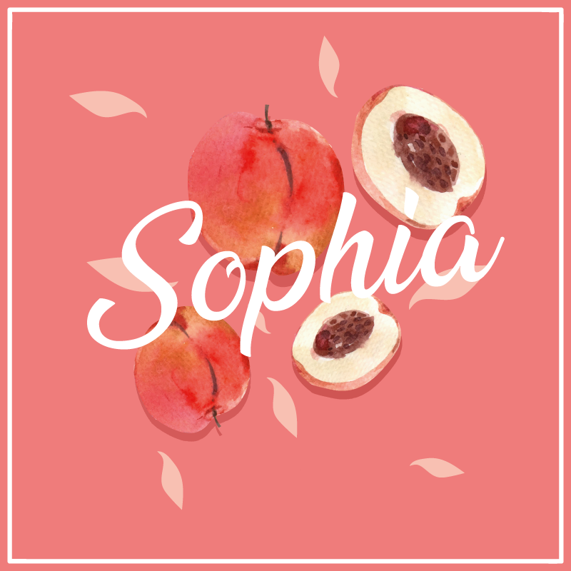 Dywan winylowy dla nastolatków różowe brzoskwinie z imieniem - TenStickers