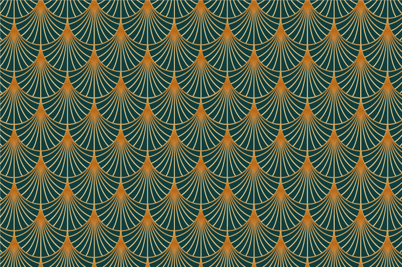 Dywan winylowy retro zielone łuki - TenStickers