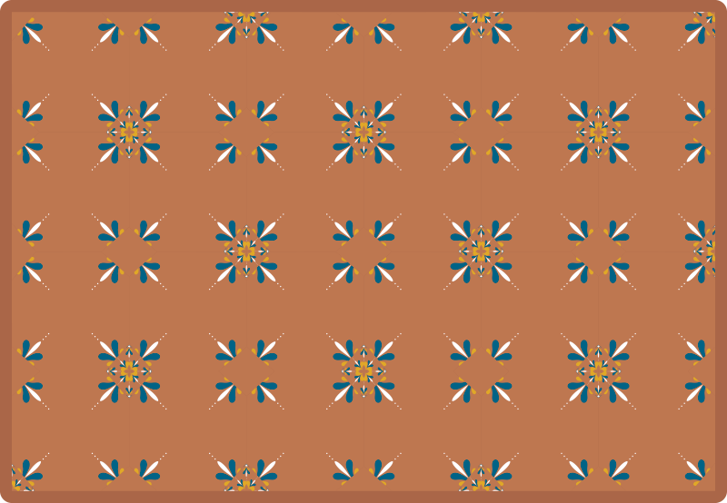 Płytki z terakoty z niebieskim wzorem wykładziny dywanowej - TenStickers