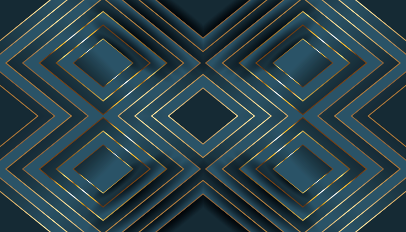 Nowoczesny dywan winylowy czarne kontury kwadratów - TenStickers