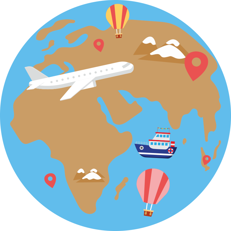 Dywan winylowy mapa świata przygoda inspirowana podróżą - TenStickers