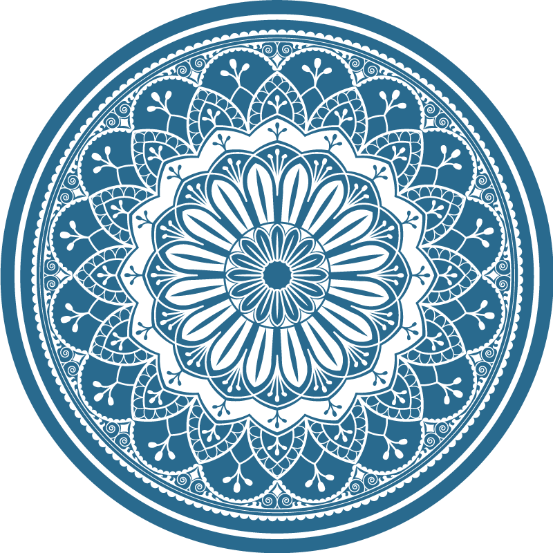 Dywan winylowy z mandalą elegancka niebieska mandala - TenStickers