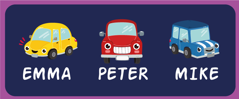 Dywan winylowy do przedpokoju kolorowe pojazdy - TenStickers