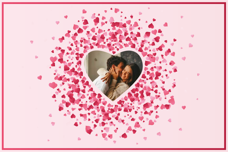 Dywan winylowy do salonu kształt serca ze zdjęciem - TenStickers