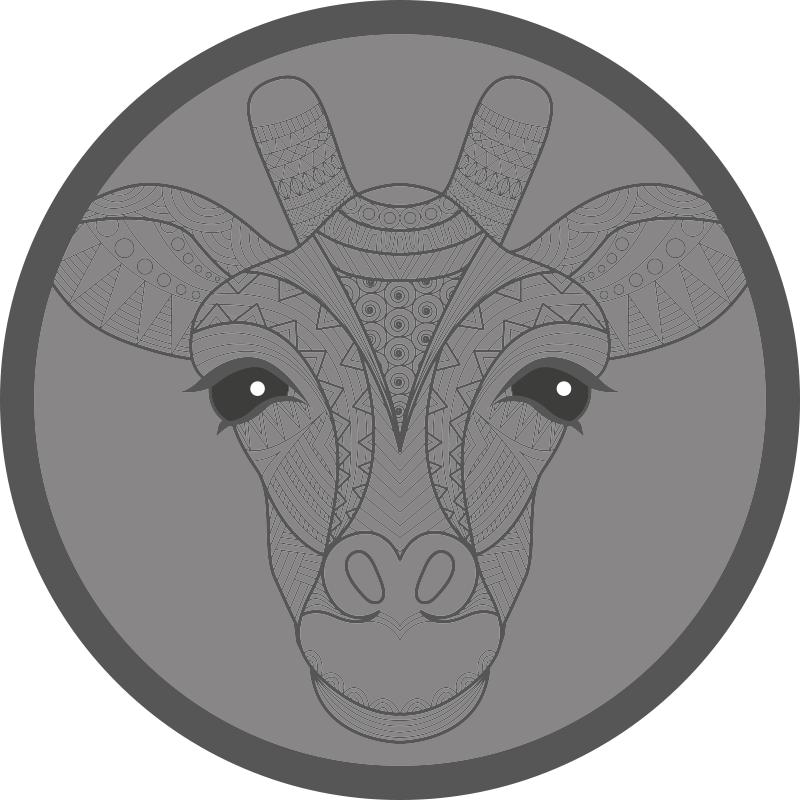 Dywan winylowy zwierzęta szary wzór żyrafy - TenStickers