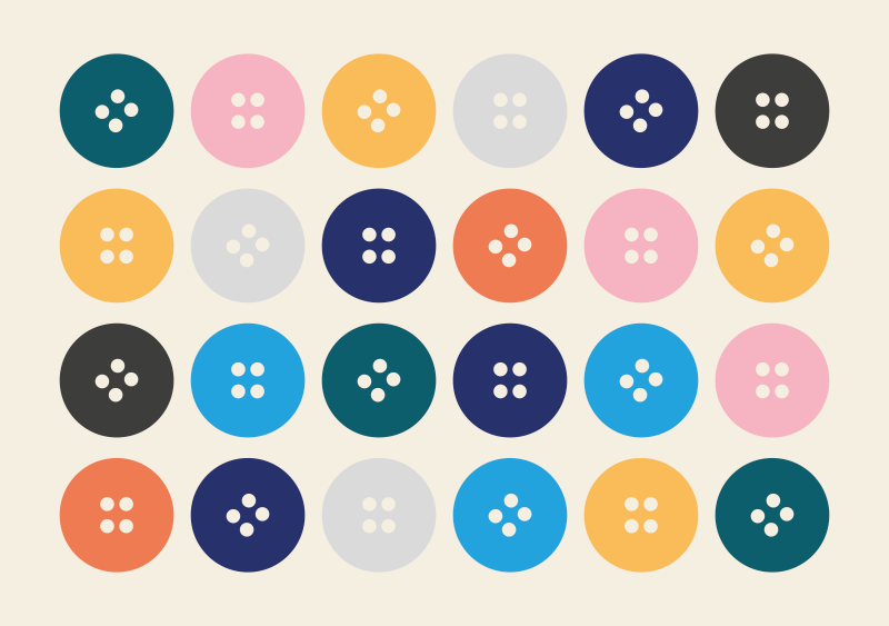 Dziecięcy dywan winylowy kolorowy wzór guzików - TenStickers