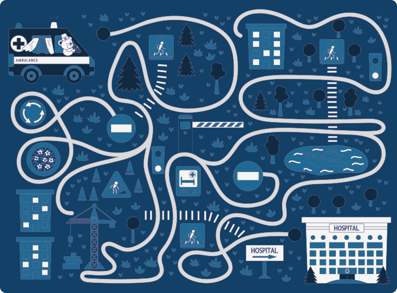 Mata do zabawy dla dzieci nordic blue road - TenStickers