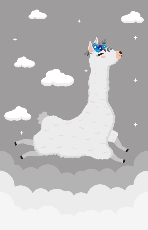 Dywan winylowy dla dziecka żywa fantazja o lamie - TenStickers