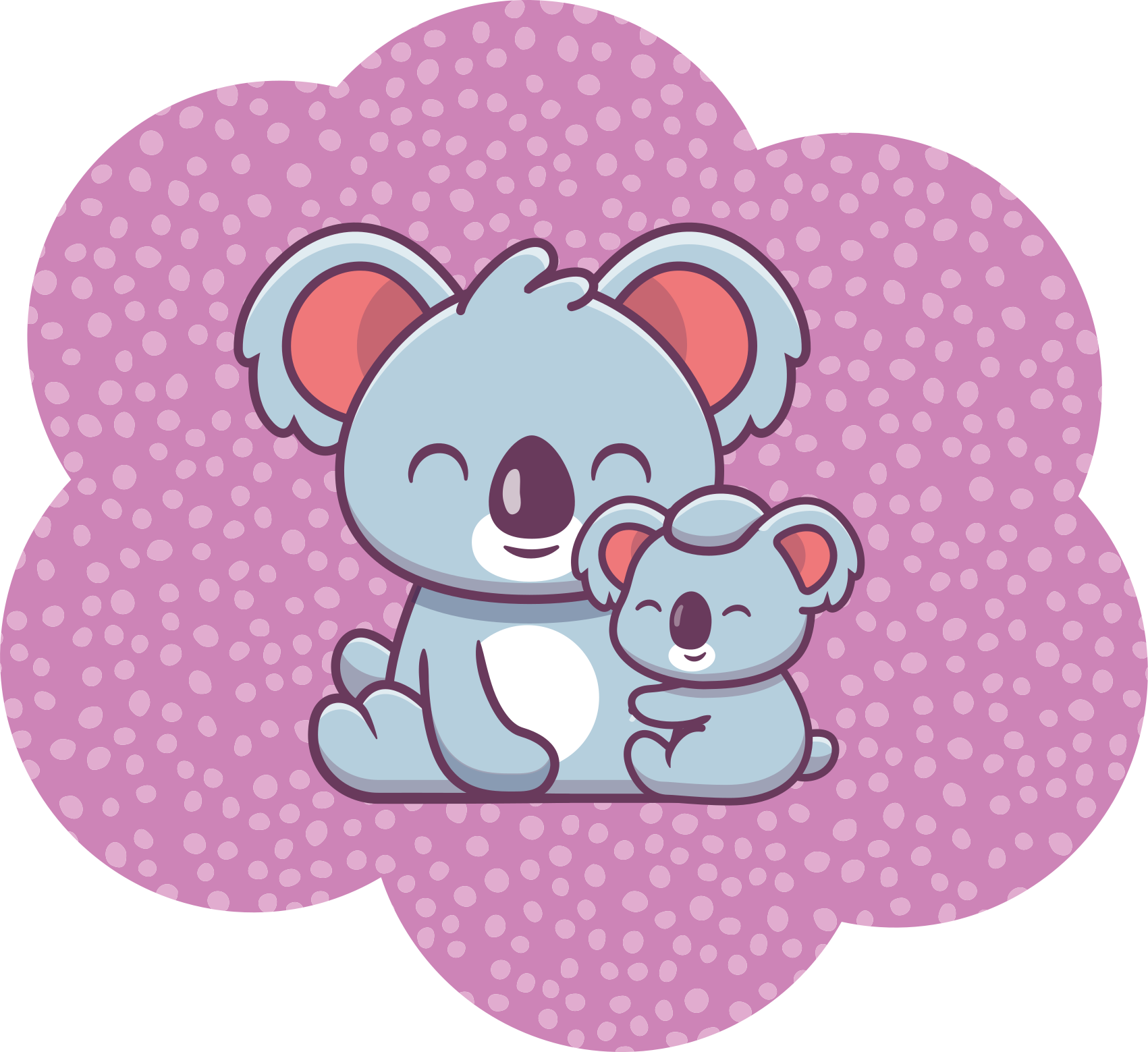 Dywan winylowy dla dziecka projekt rodziny koali - TenStickers