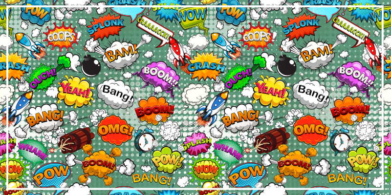 Dywan winylowy dla nastolatków komiczne efekty dźwiękowe - TenStickers