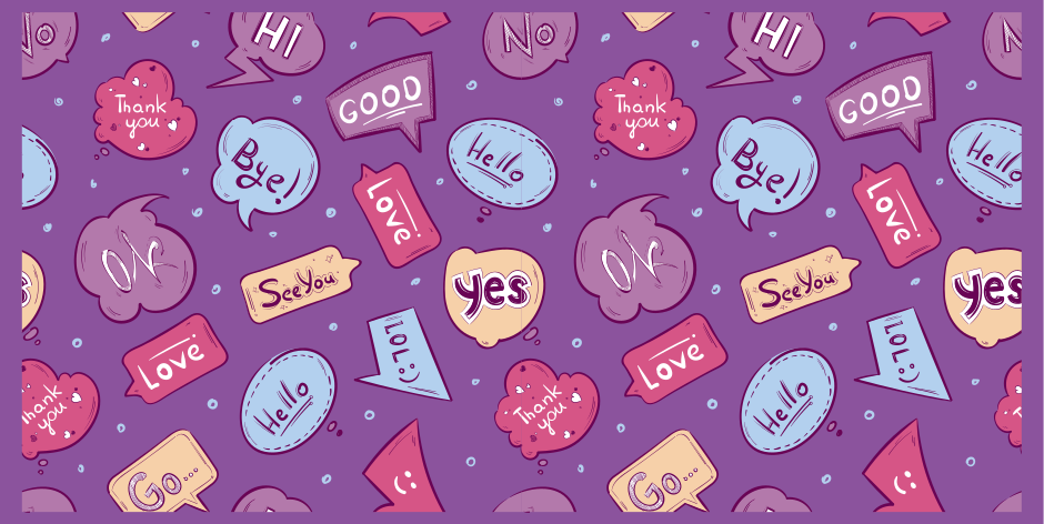 Dywan winylowy napisy kolorowe dymki z wiadomościami - TenStickers