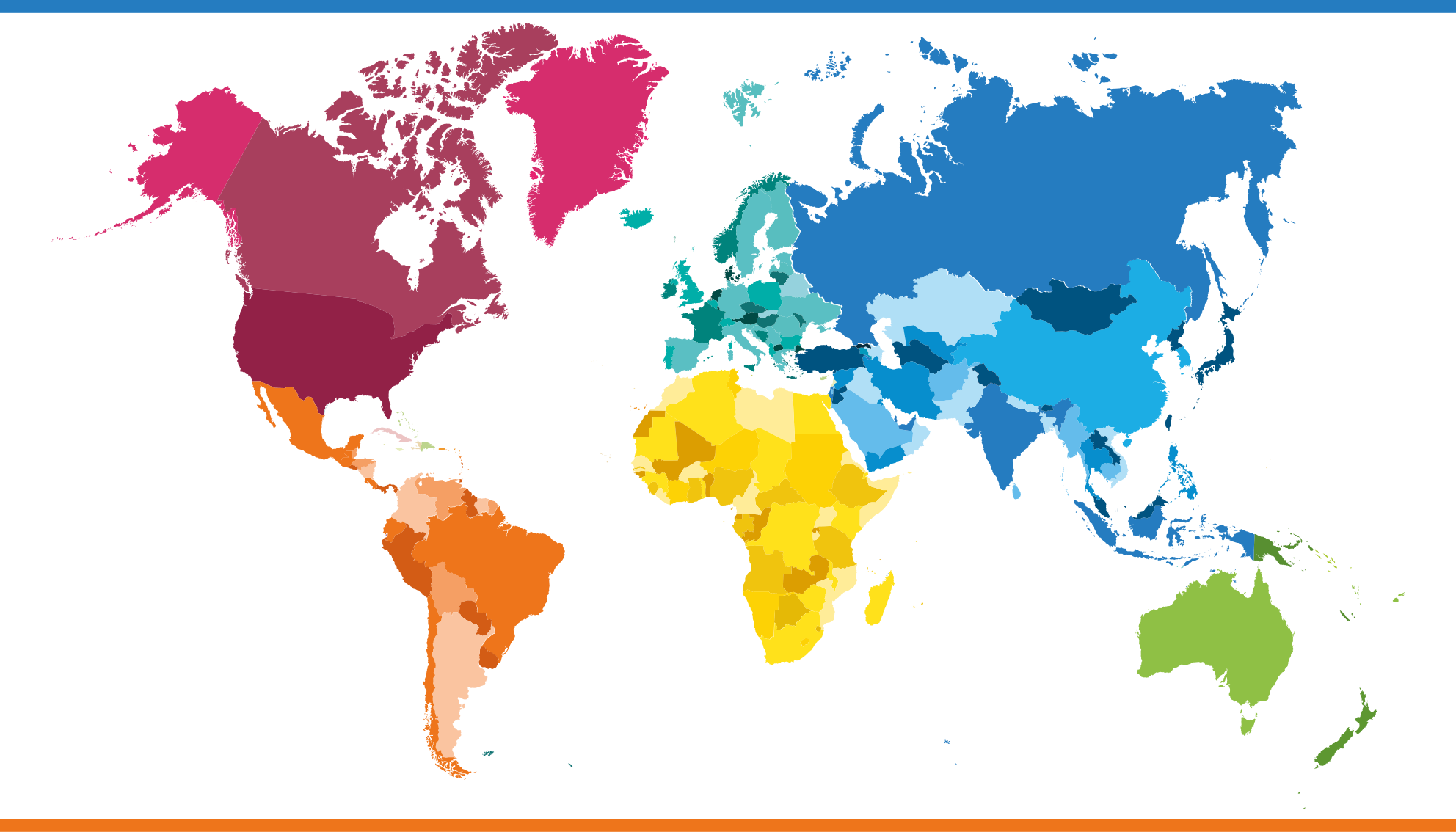 Dywan winylowy mapa świata w kolorach świata - TenStickers