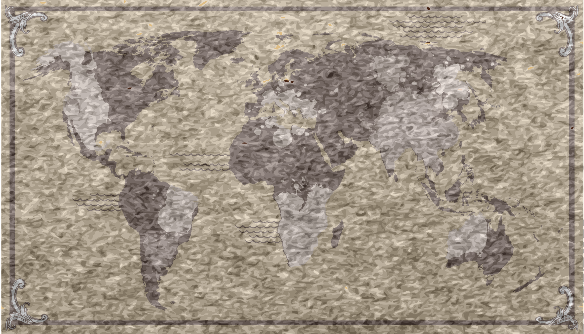 Dywan winylowy mapa świata ilustracja mapy globalnej - TenStickers