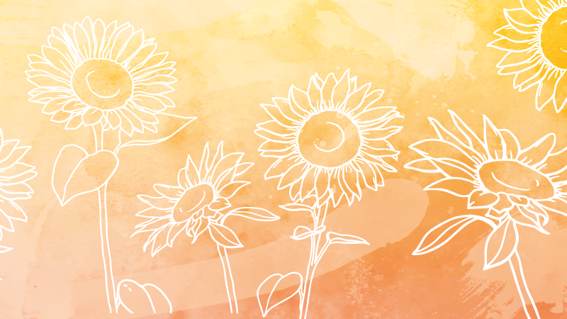 Ilustrowany dywan winylowy w kwiatowy wzór słonecznika - TenStickers