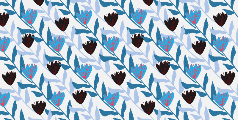 Dywan winylowy w kwiaty i rośliny botaniczny układ liści - TenStickers