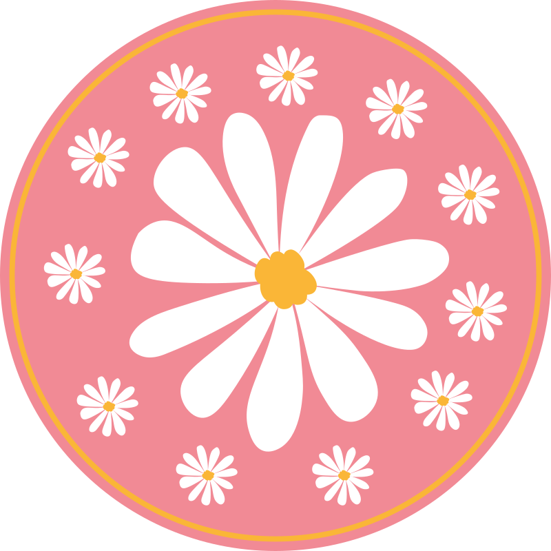 Dywan winylowy w kwiaty i rośliny różowe kompozycje - TenStickers