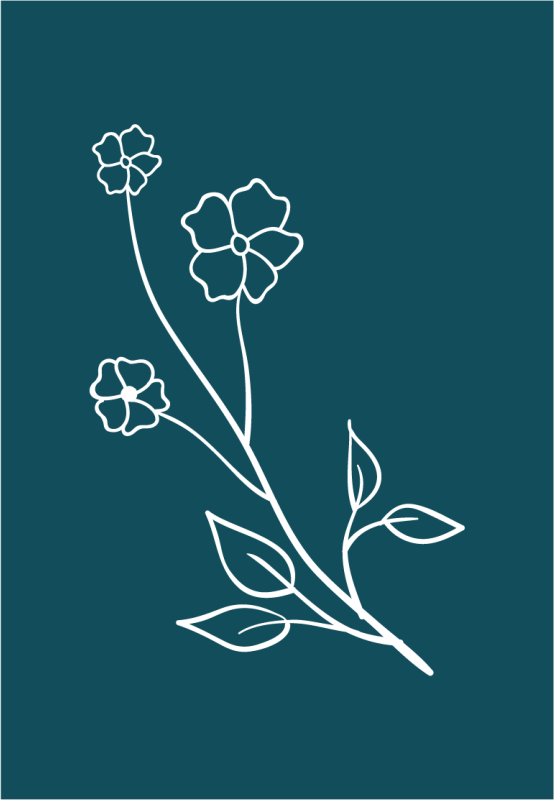 Dywan winylowy w kwiaty i rośliny wyrazista łodyga kwiatowa - TenStickers