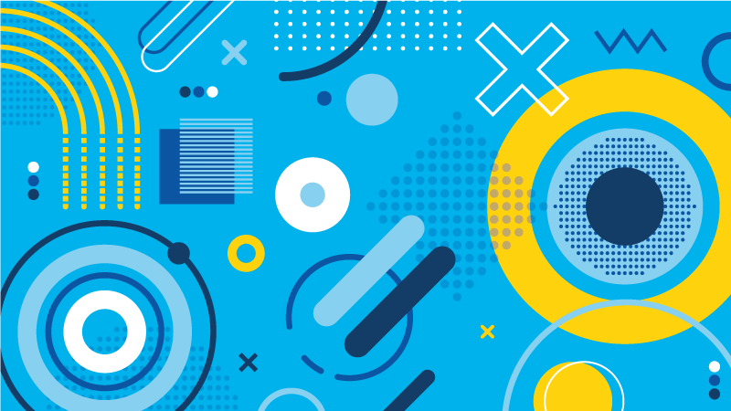 Dywan winylowy wzór geometryczny niebieski nowoczesny motyw - TenStickers