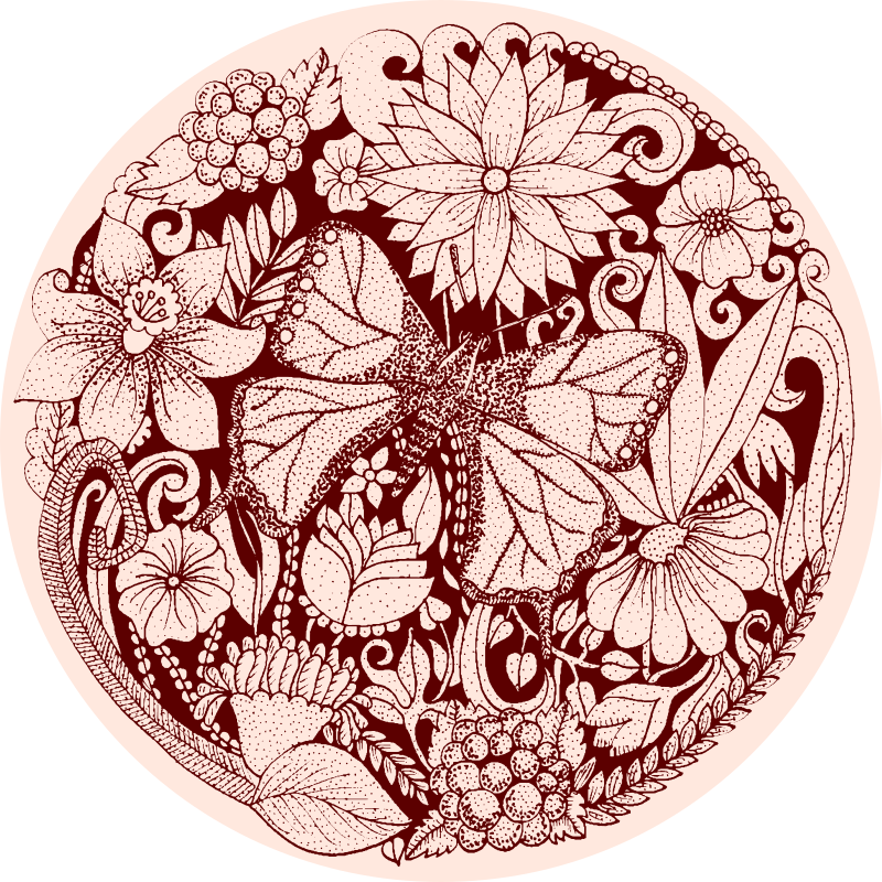 Dywan winylowy w kwiaty i rośliny delikatny wzór skrzydeł - TenStickers