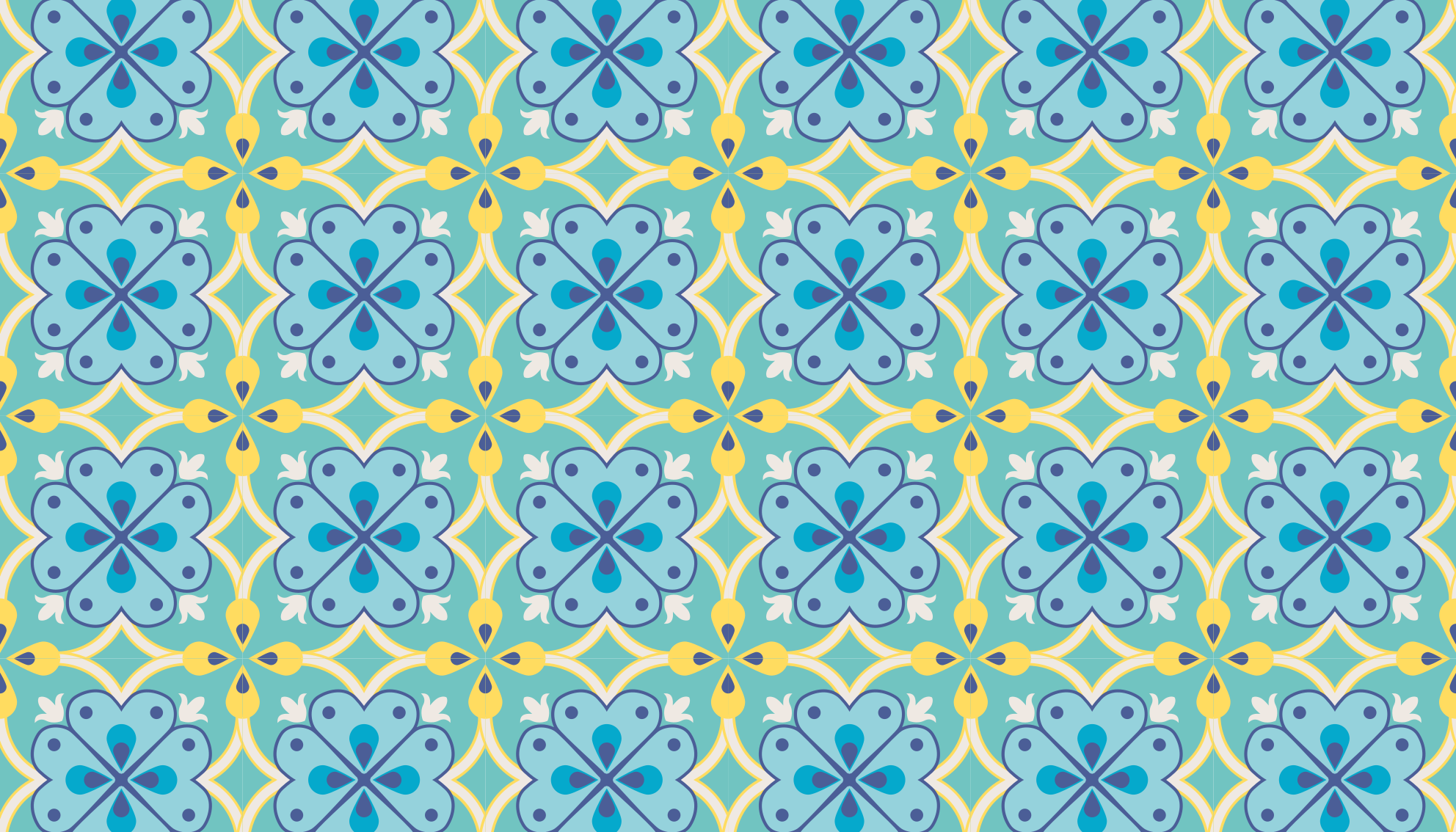 Dywan winylowy imitacja płytek kwitnące elementy - TenStickers