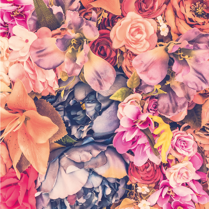 Dywan winylowy w kwiaty i rośliny żywy element kwiatowy - TenStickers