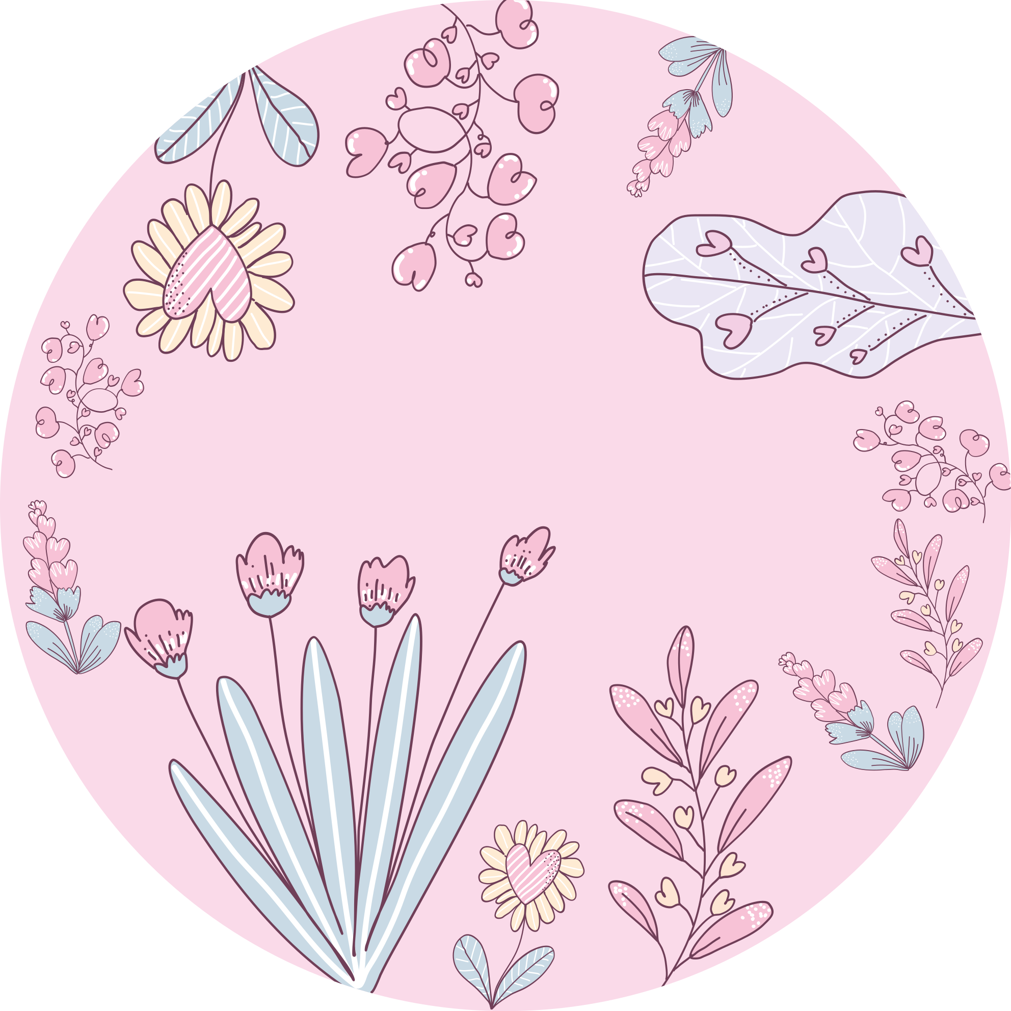 Dywan winylowy w kwiaty i rośliny w serca - TenStickers