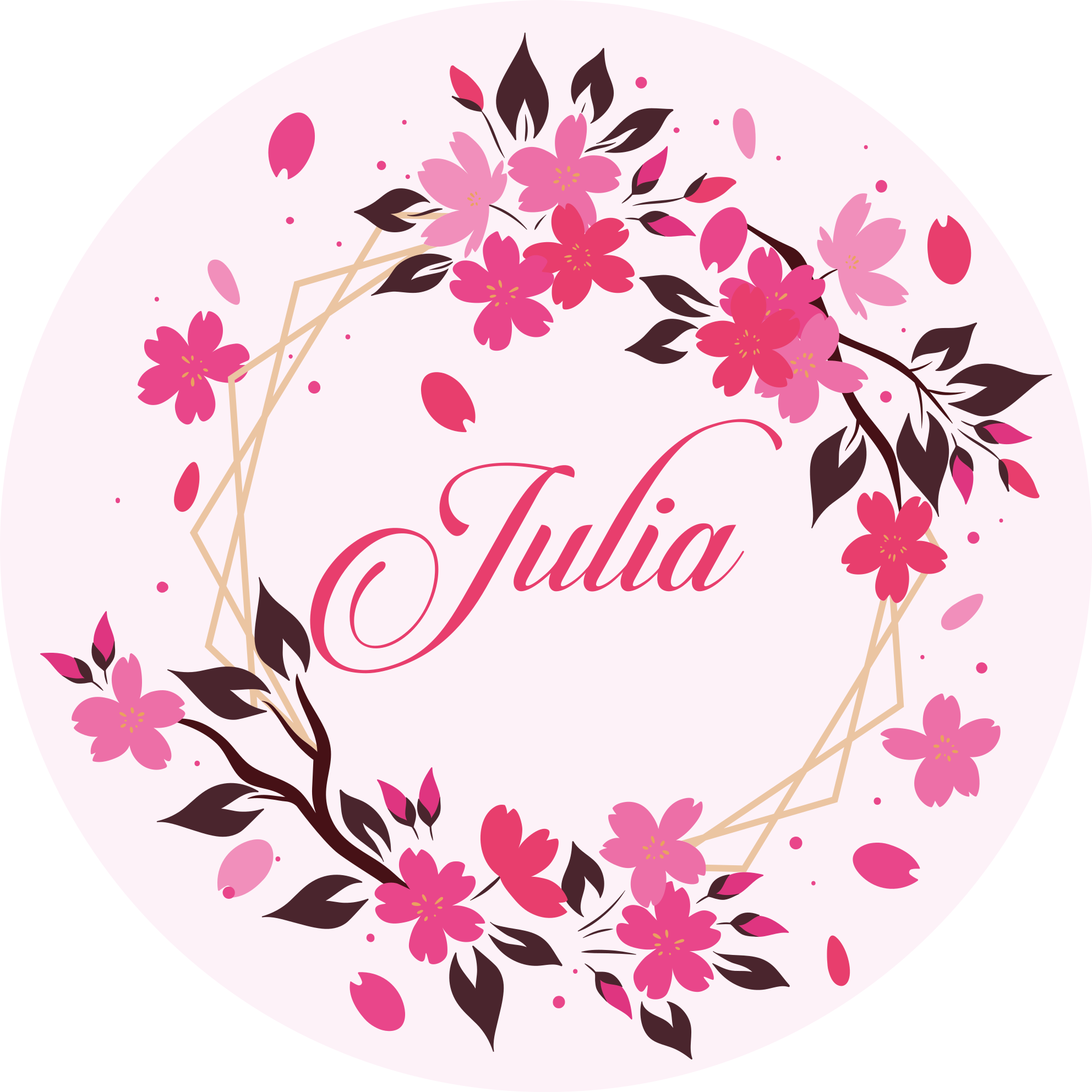 Dywan winylowy do salonu korona botaniczna z imieniem - TenStickers