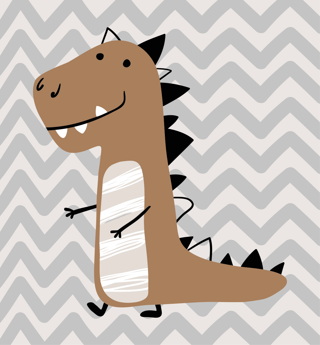 Dziecięcy dywan winylowy brązowy mały t-rex - TenStickers