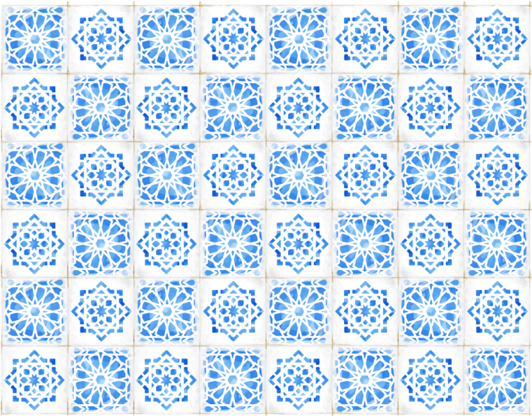 Dywan winylowy imitacja płytek niebieskie wzory - TenStickers
