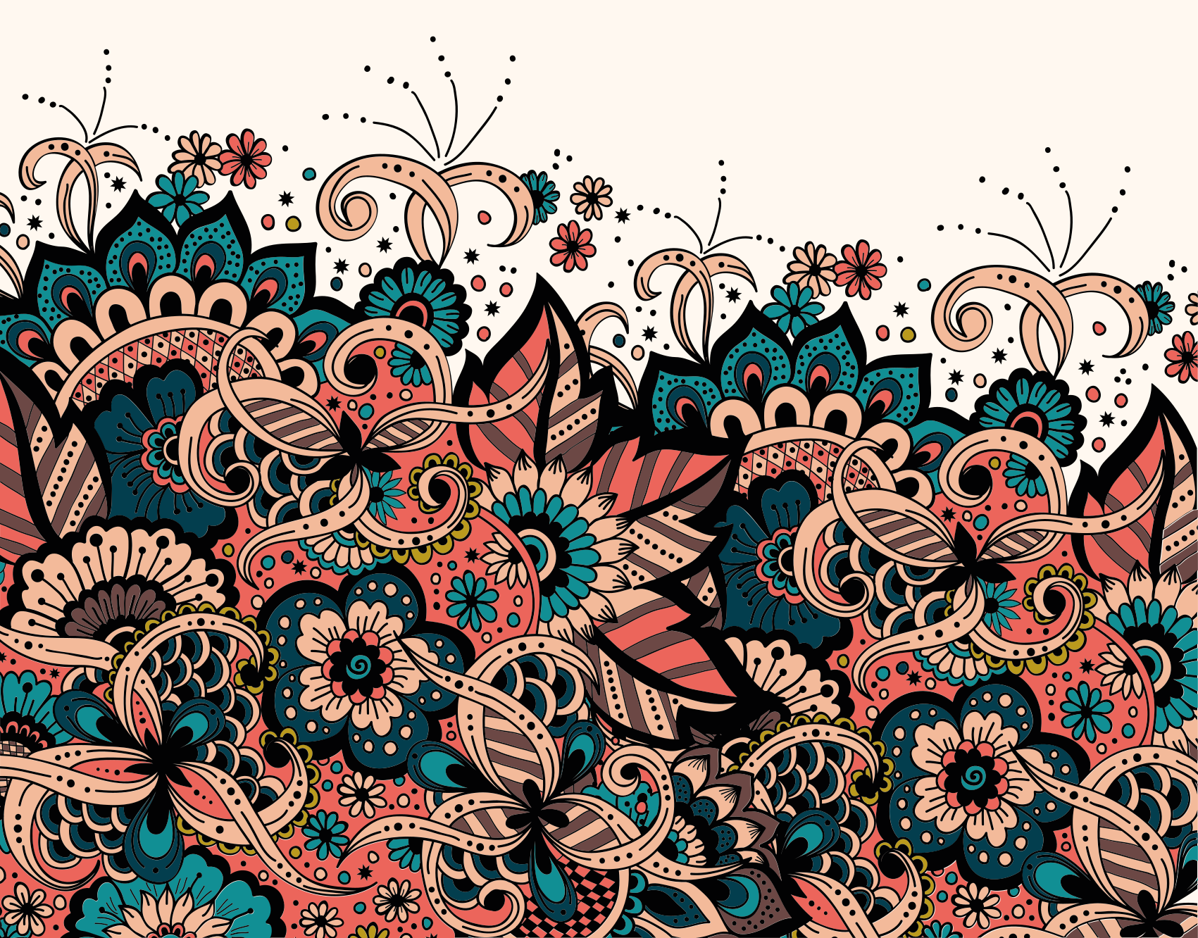 Dywan winylowy z mandalą żywe elementy kwiatowe - TenStickers