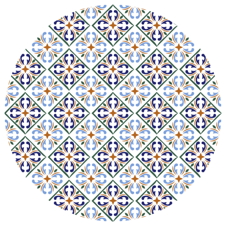 Dywan winylowy imitacja płytek niebieskie geometrie - TenStickers