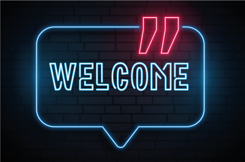 Dywan winylowy do przedpokoju neonowy niebieski znak - TenStickers