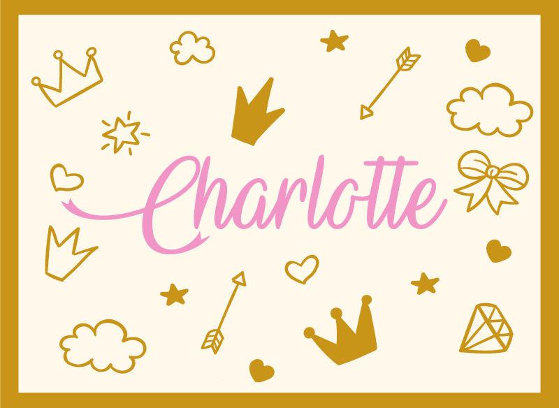 Dywan winylowy z imieniem koncepcja księżniczki z imieniem - TenStickers