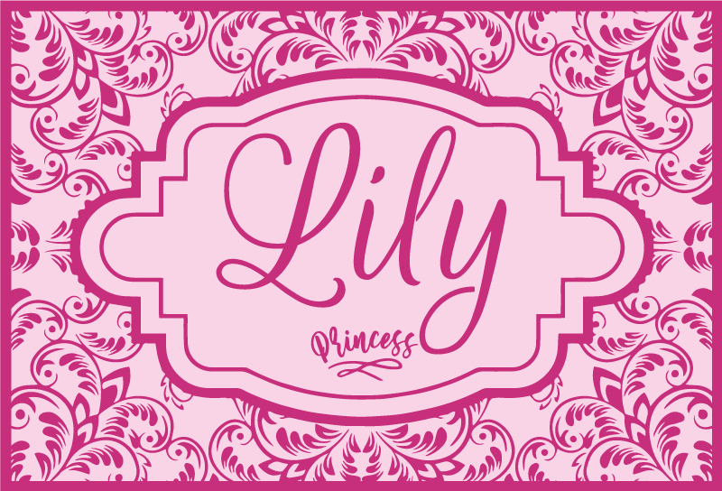 Dywan winylowy z imieniem kwiatowy wzór księżniczki - TenStickers