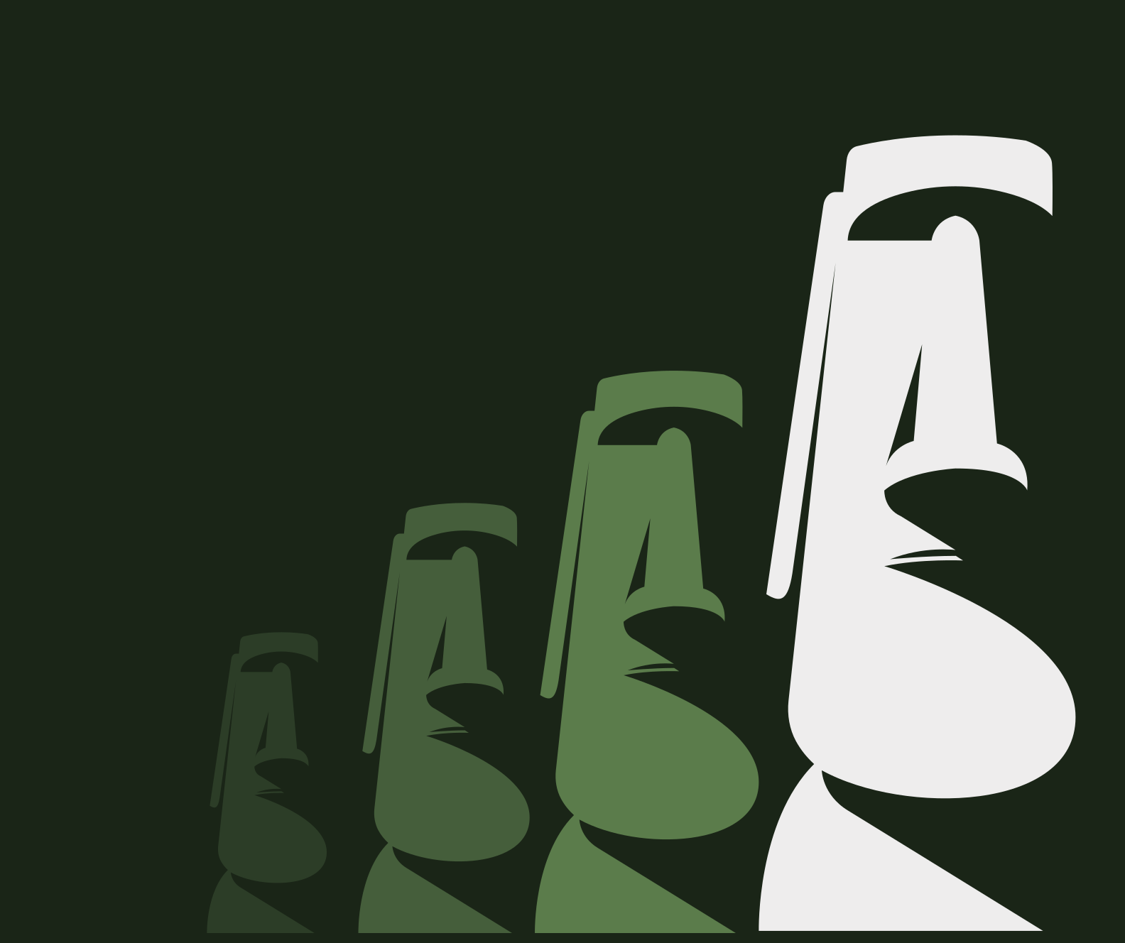 Dywan winylowy do salonu zarys posągów moai - TenStickers