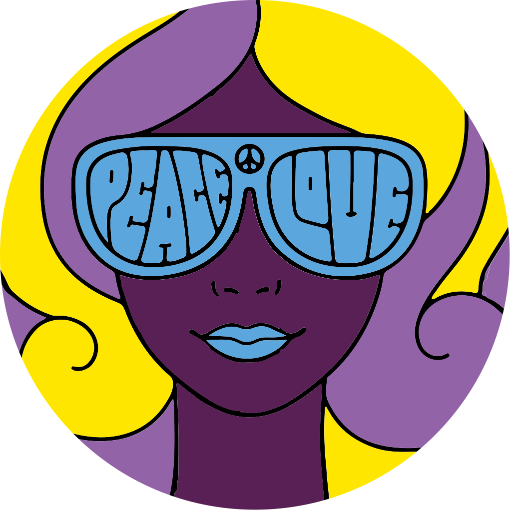 Dywan winylowy dla nastolatków ikona pokoju i miłości - TenStickers