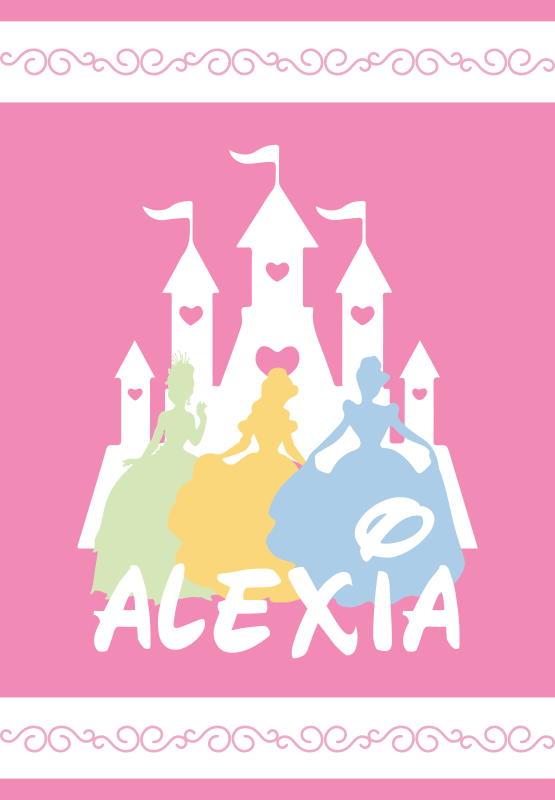 Dywan winylowy z imieniem bajkowy zamek - TenStickers