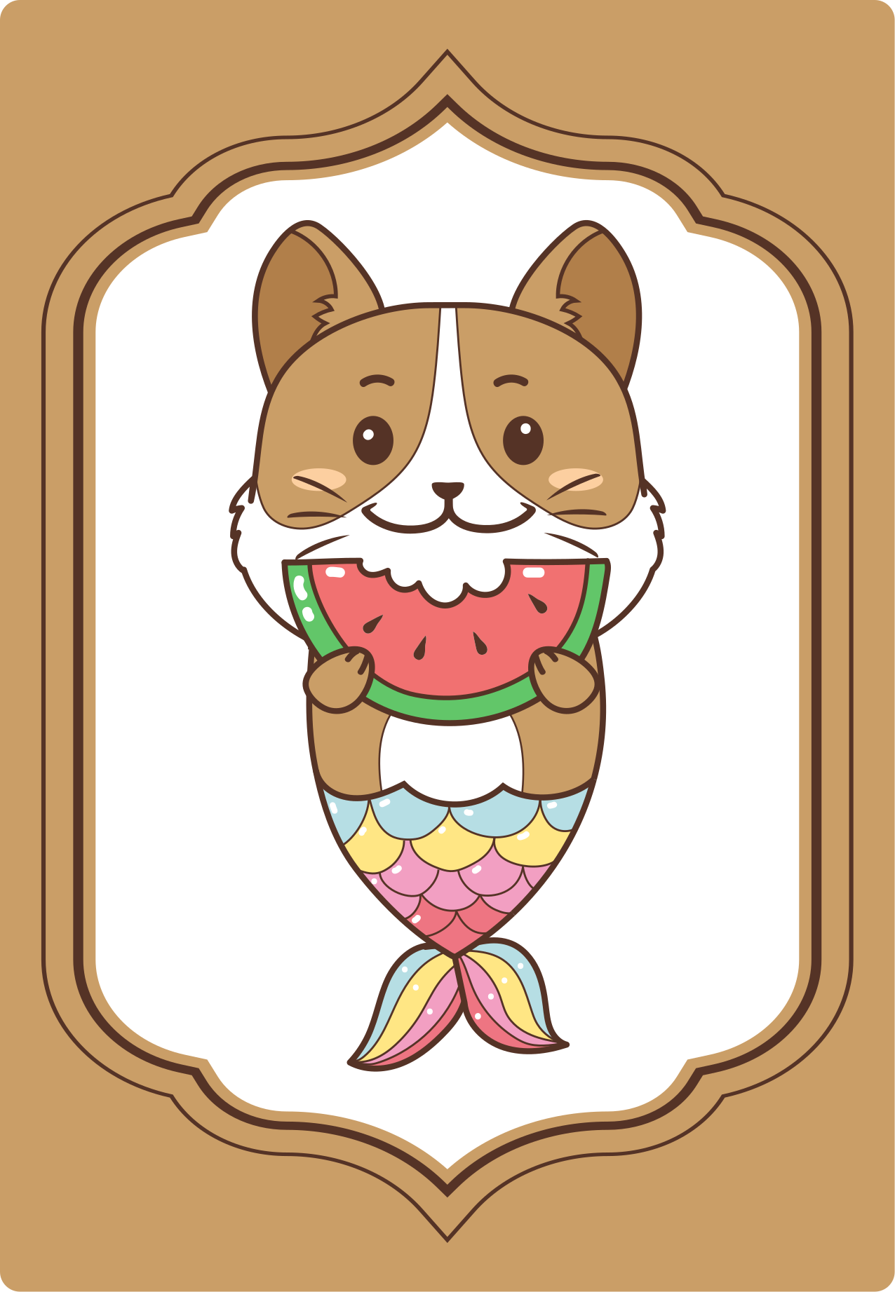 Dywan winylowy zwierzęta słodka postać syreny - TenStickers