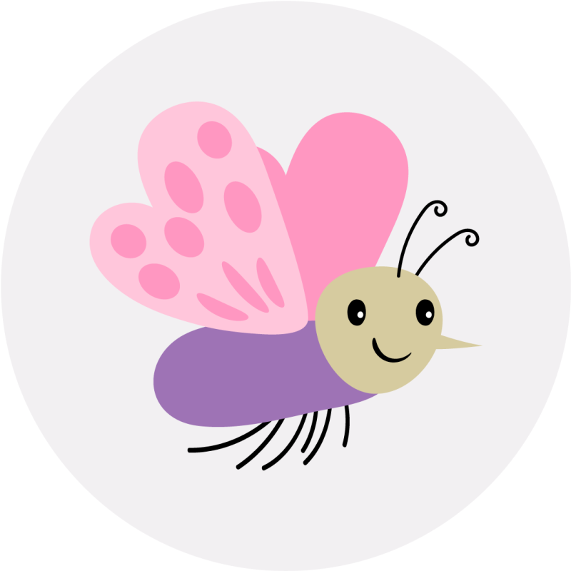 Dywan winylowy dla dziecka z uroczą motylkiem - TenStickers